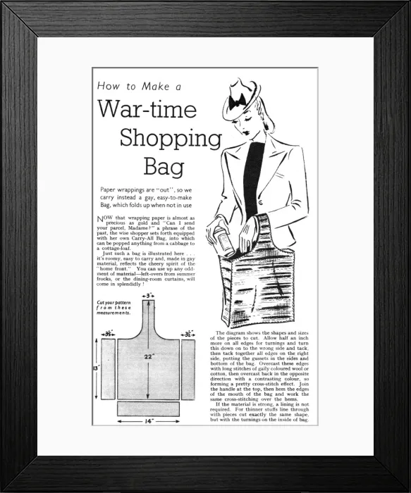 Framed Print : Wartime shopping bag Framed Print : Wartime shopping bag