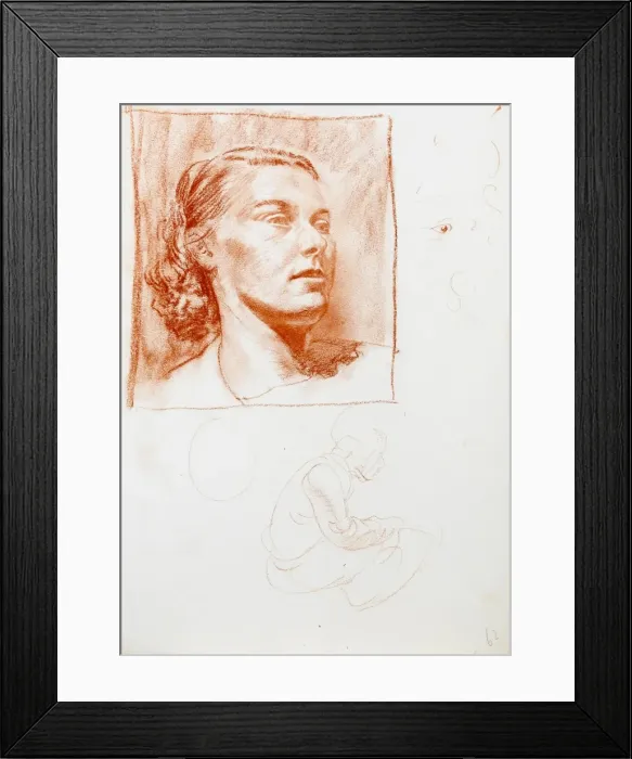 Framed Print : Sketch of a womans head Framed Print : Sketch of a womans head