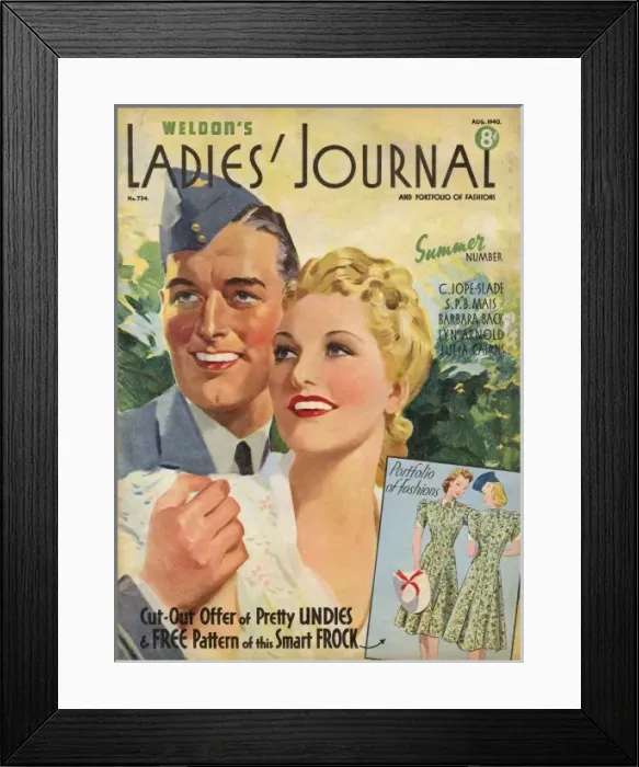 Framed Print : Wartime cover of Weldons Ladies Journal Framed Print : Wartime cover of Weldons Ladies Journal