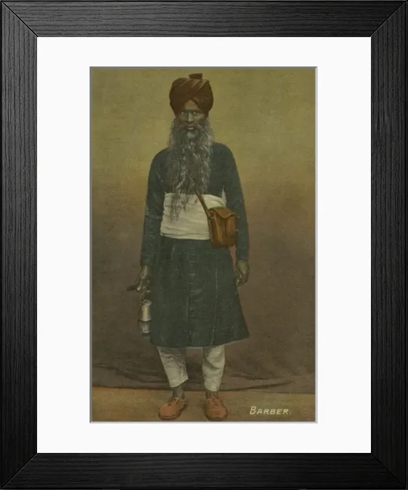 Framed Print : Indian Barber Framed Print : Indian Barber