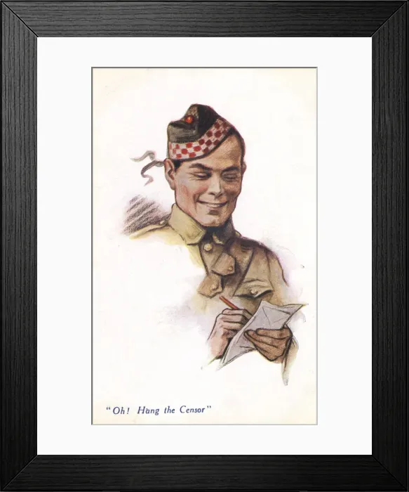 Framed Print : Scottish Highlander writing home Framed Print : Scottish Highlander writing home