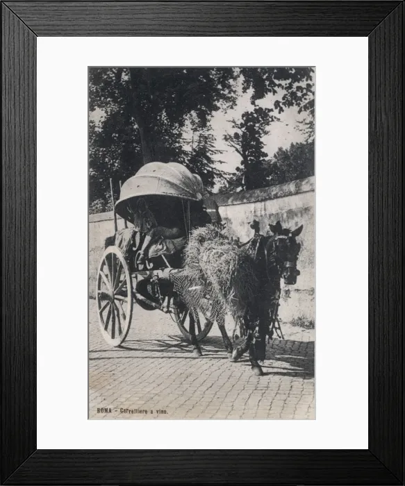 Framed Print : Travelling wine seller in his cart Framed Print : Travelling wine seller in his cart