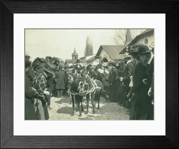 Framed Print : Gathering of people outside a church Framed Print : Gathering of people outside a church