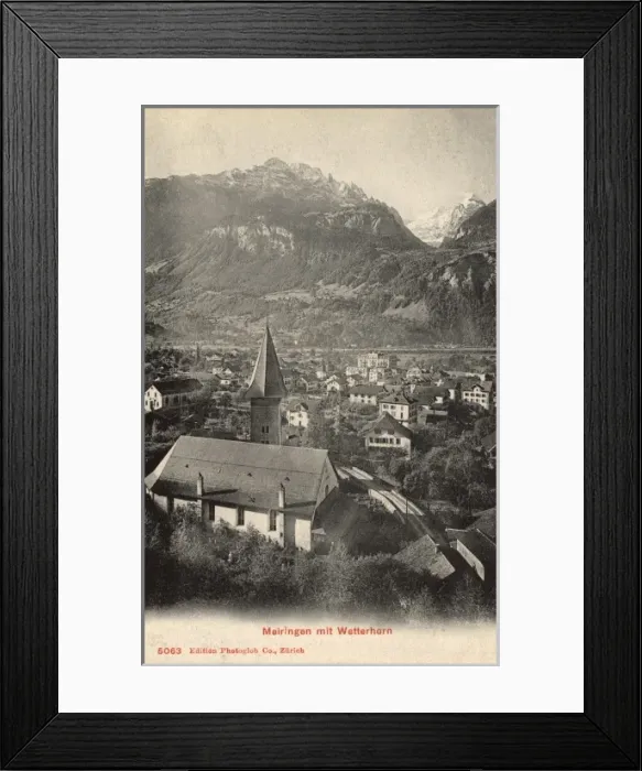 Framed Print : Meiringen, Switzerland and the Wetterhorn Mountain Framed Print : Meiringen, Switzerland and the Wetterhorn Mountain