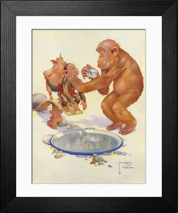 Framed Print : Granpop Tests the Swimming Pool Water by Lawson Wood Framed Print : Granpop Tests the Swimming Pool Water by Lawson Wood