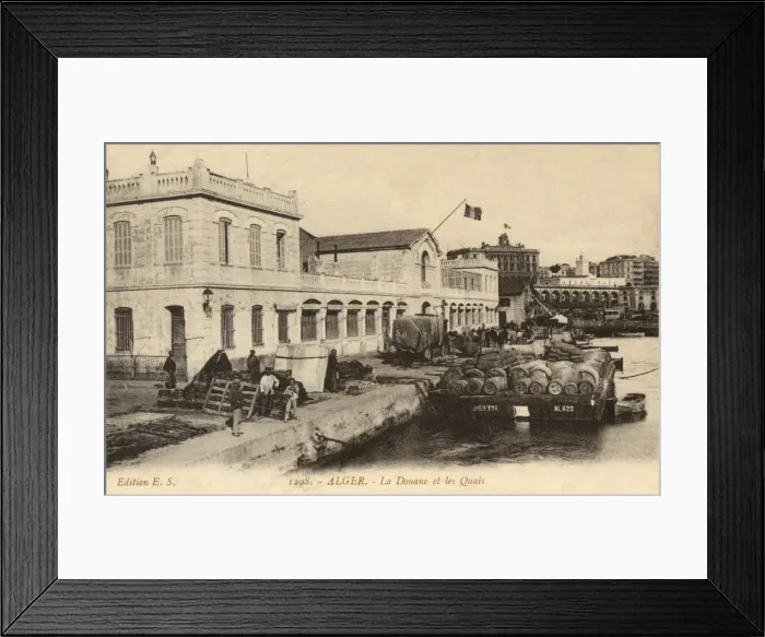 Framed Print : Algeria - Quays and Custom House Framed Print : Algeria - Quays and Custom House