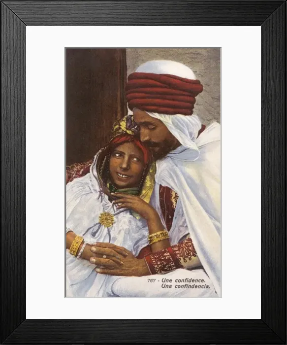 Framed Print : Algeria - A couples tender moment Framed Print : Algeria - A couples tender moment