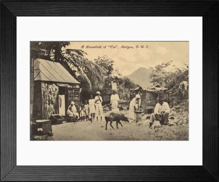 Framed Print : Antigua - A household of 10 Framed Print : Antigua - A household of 10