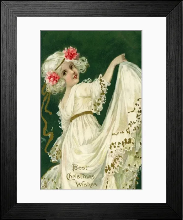Framed Print : Best Christmas Wishes -- girl in white dancing Framed Print : Best Christmas Wishes -- girl in white dancing