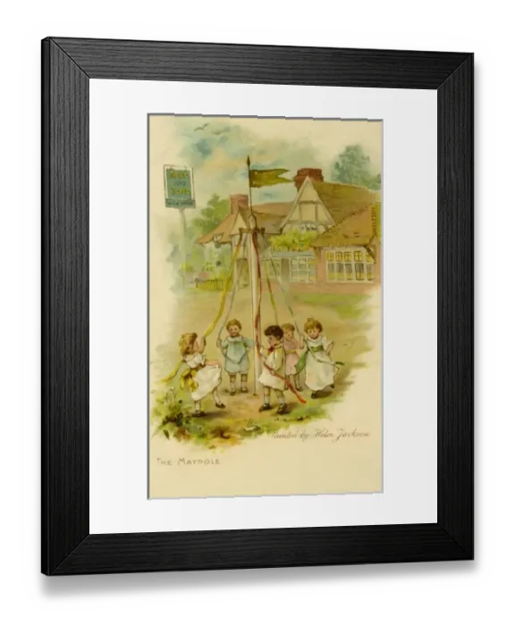 Framed Print : Children dancing round a maypole Framed Print : Children dancing round a maypole