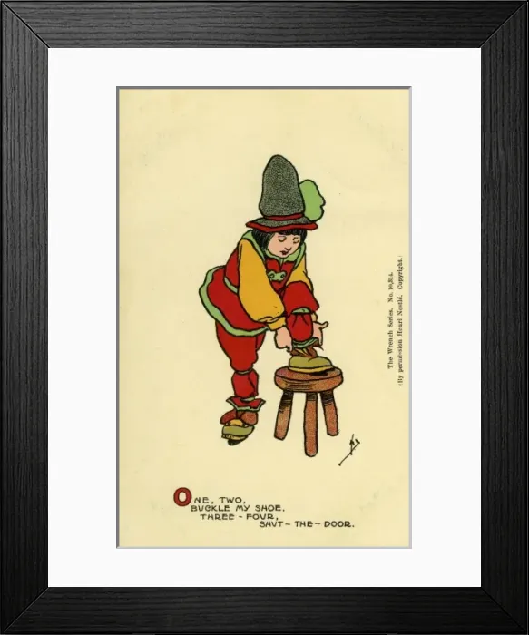 Framed Print : J Hassall. One, two, buckle my shoe Framed Print : J Hassall. One, two, buckle my shoe