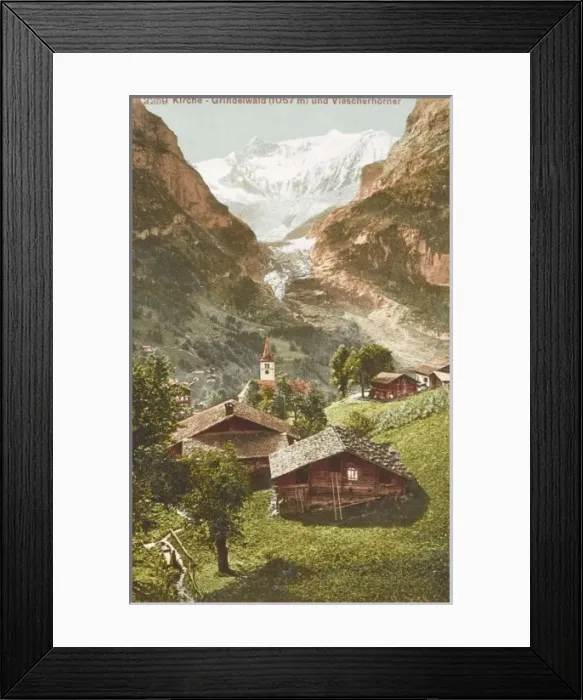 Framed Print : Grindelwald, Church and Fischerhorn Mountain Framed Print : Grindelwald, Church and Fischerhorn Mountain