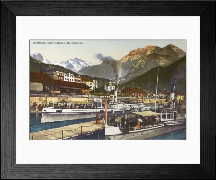 Framed Print : Interlaken - Ferryport and North Railway Station Framed Print : Interlaken - Ferryport and North Railway Station