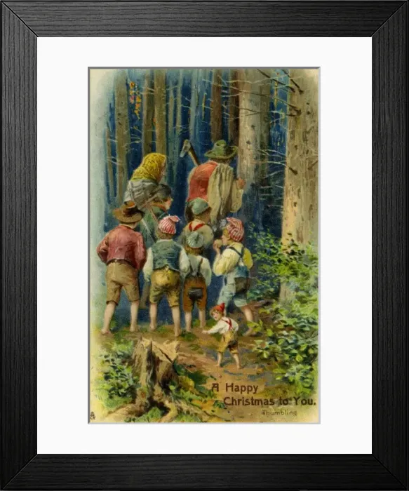 Framed Print : Thumbling -- also known as Hop O My Thumb or Tom Thumb.. 19th century Framed Print : Thumbling -- also known as Hop O My Thumb or Tom Thumb.. 19th century