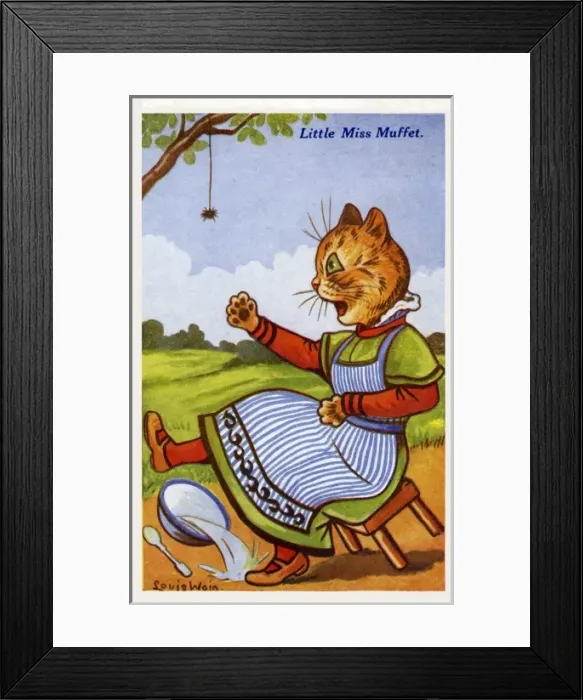 Framed Print : L Wain. Little Miss Muffett Framed Print : L Wain. Little Miss Muffett