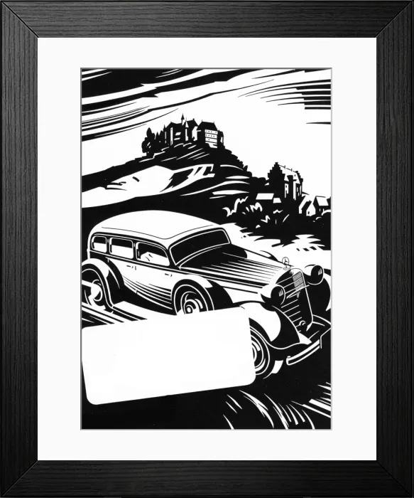 Framed Print : Mercedes car touring the countryside Framed Print : Mercedes car touring the countryside