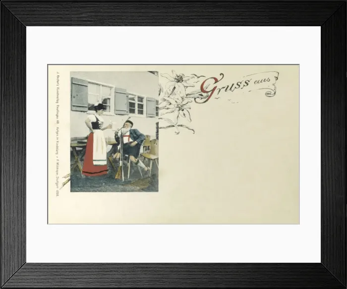 Framed Print : German Hunting man and Barmaid - Stuttgart Framed Print : German Hunting man and Barmaid - Stuttgart