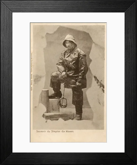 Framed Print : Simplon - Switzerland - The Miner Framed Print : Simplon - Switzerland - The Miner