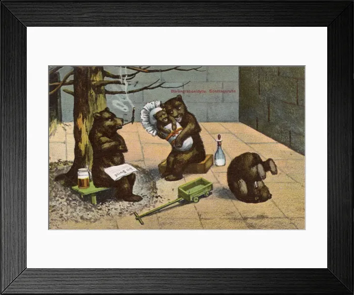 Framed Print : A Family of Bears in their zoo enclosure Framed Print : A Family of Bears in their zoo enclosure