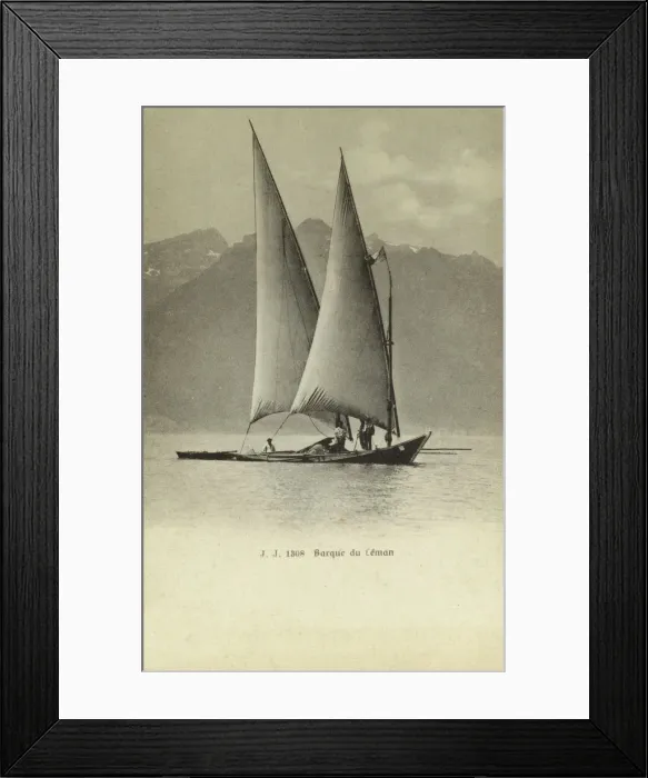 Framed Print : Switzerland - Lac Leman (Lake Geneva) - Barque Framed Print : Switzerland - Lac Leman (Lake Geneva) - Barque