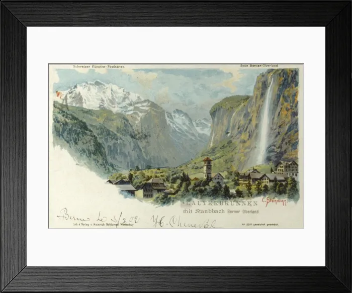 Framed Print : Switzerland - Lauterbrunnen - Staubbach Waterfall