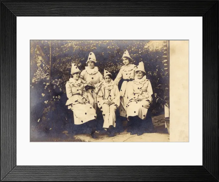Framed Print : Five Pierrot Ladies Framed Print : Five Pierrot Ladies