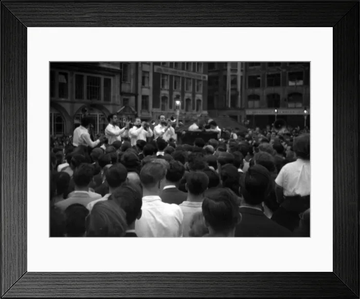Framed Print : Coronation. Jazz band, Golden Square W1 Framed Print : Coronation. Jazz band, Golden Square W1