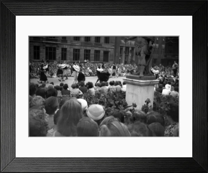 Framed Print : Coronation. Folk dancing, evening Golden Sq Framed Print : Coronation. Folk dancing, evening Golden Sq