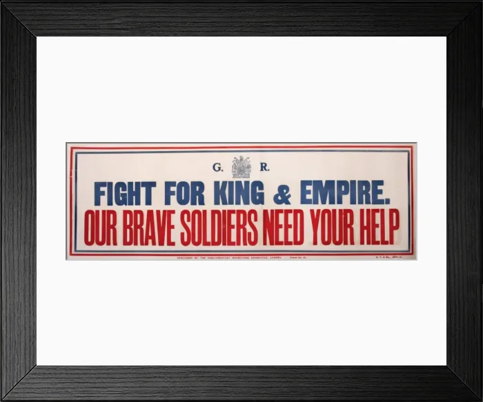 Framed Print : Poster, Fight for King and Empire Framed Print : Poster, Fight for King and Empire