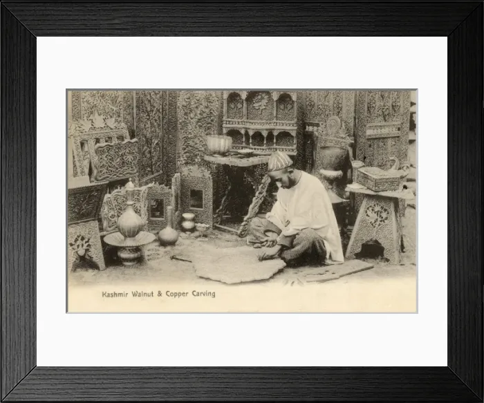 Framed Print : Kashmir Walnut & Copper Carving, India Framed Print : Kashmir Walnut & Copper Carving, India