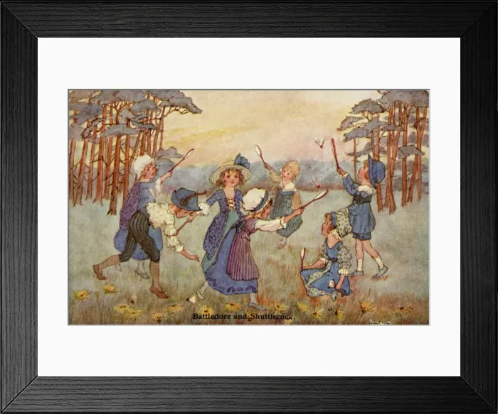Framed Print : H Miller. Battledore & shuttlecock Framed Print : H Miller. Battledore & shuttlecock