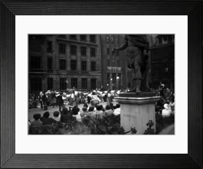 Framed Print : Coronation. Folk dancing, evening Golden Sq Framed Print : Coronation. Folk dancing, evening Golden Sq