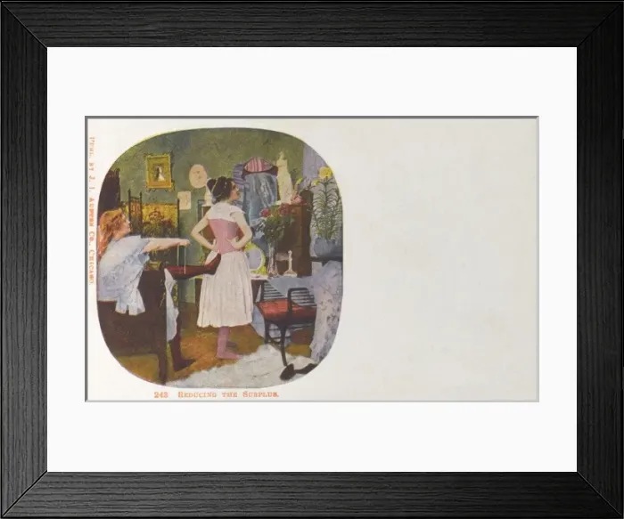 Framed Print : Putting on a corset - with assistance Framed Print : Putting on a corset - with assistance