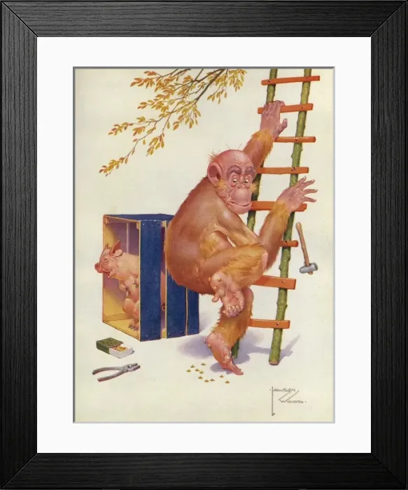 Framed Print : Granpop Gets Down to Brass Tacks by Lawson Wood Framed Print : Granpop Gets Down to Brass Tacks by Lawson Wood