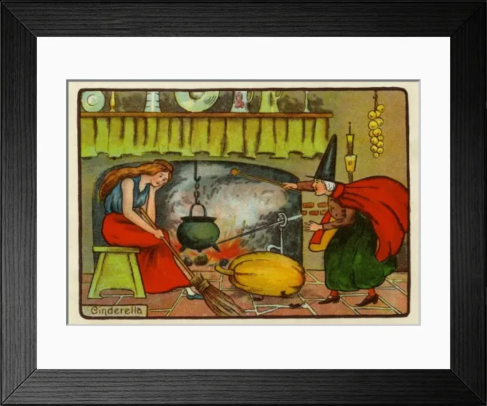 Framed Print : Cinderella and Fairy Godmother Framed Print : Cinderella and Fairy Godmother
