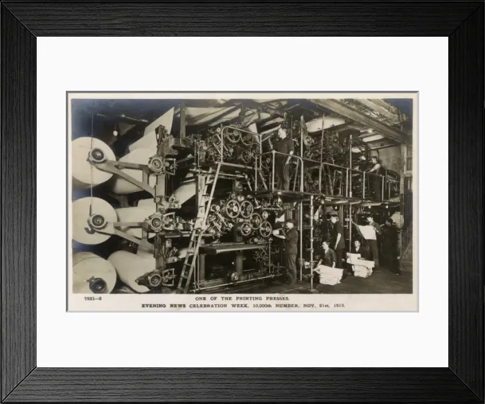 Framed Print : London Evening News - Printing Press Framed Print : London Evening News - Printing Press