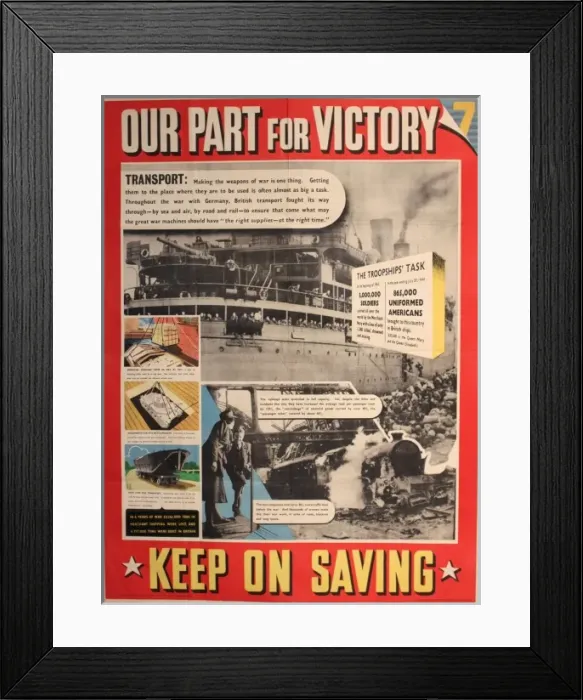 Framed Print : Wartime poster, Keep On Saving Framed Print : Wartime poster, Keep On Saving