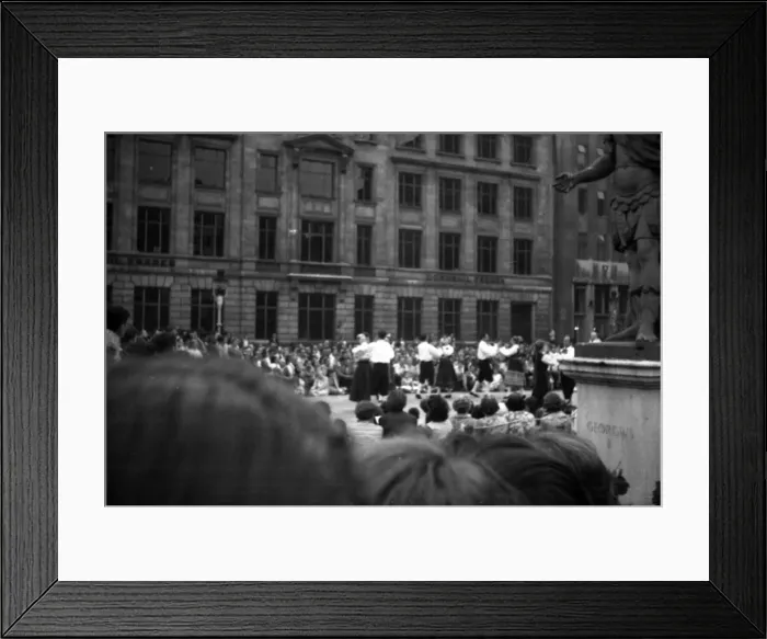Framed Print : Coronation. Folk dancing, evening Golden Sq Framed Print : Coronation. Folk dancing, evening Golden Sq