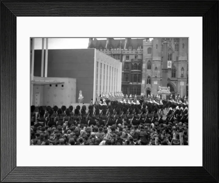 Framed Print : Coronation. Queen Mothers escort moves away Framed Print : Coronation. Queen Mothers escort moves away