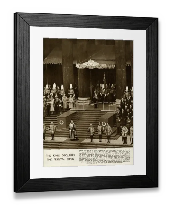 Framed Print : King George VI declares Festival of Britain open