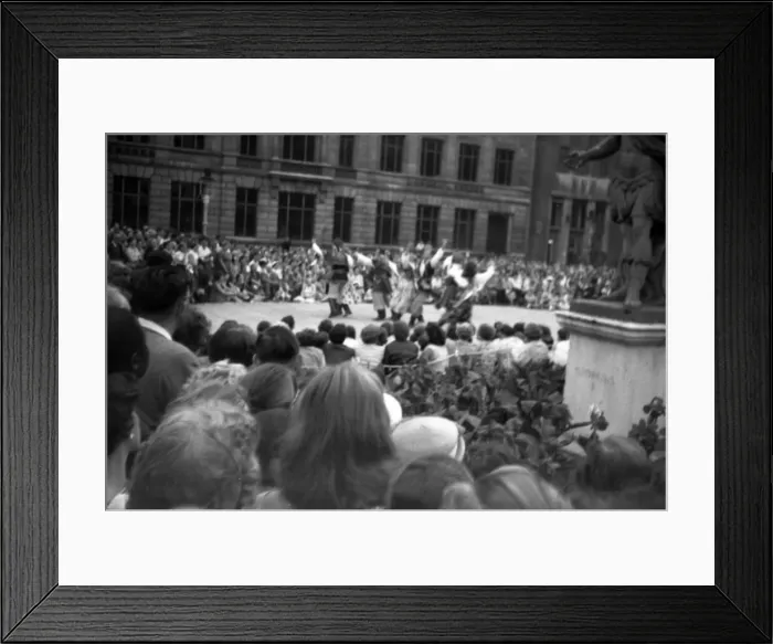 Framed Print : Coronation. Folk dancing, evening Golden Sq Framed Print : Coronation. Folk dancing, evening Golden Sq