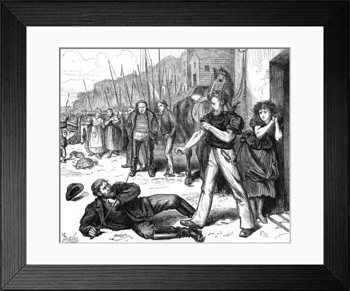Framed Print : Village squire ejected from cottage Framed Print : Village squire ejected from cottage