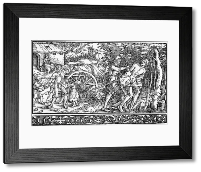 Framed Print : Thieves robbing a cart Framed Print : Thieves robbing a cart