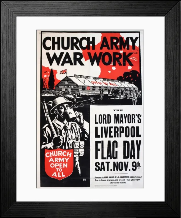 Framed Print : Poster advertising Church Army Flag Day, Liverpool Framed Print : Poster advertising Church Army Flag Day, Liverpool