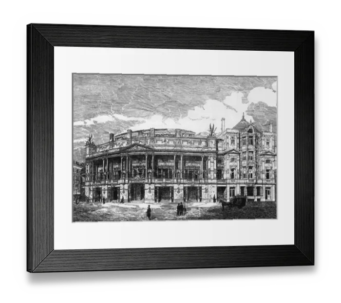 Framed Print : Queens Opera House, exterior, Langham Place, 1900 Framed Print : Queens Opera House, exterior, Langham Place, 1900