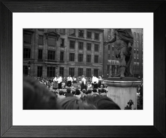 Framed Print : Coronation. Folk dancing, evening Golden Sq Framed Print : Coronation. Folk dancing, evening Golden Sq