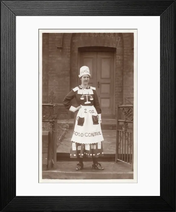 Framed Print : Rationing - WW1 - Fancy Dress Costume Framed Print : Rationing - WW1 - Fancy Dress Costume