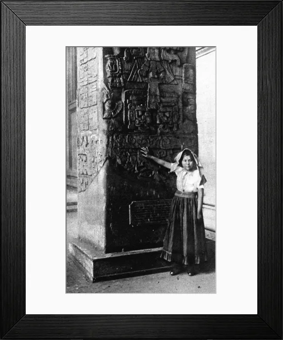 Framed Print : Lubaantun archaeology - native girl in British Museum, 1926 Framed Print : Lubaantun archaeology - native girl in British Museum, 1926