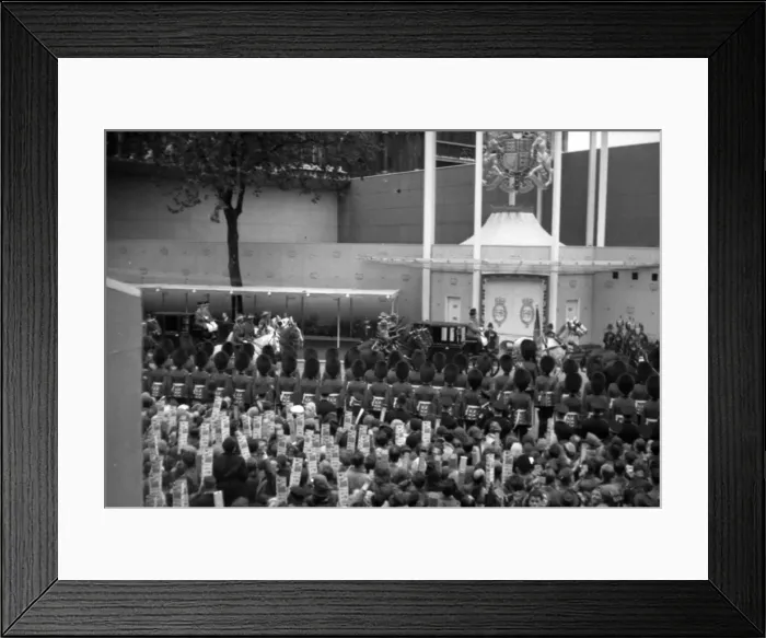 Framed Print : Coronation. Canadian PMs coach arrives Framed Print : Coronation. Canadian PMs coach arrives