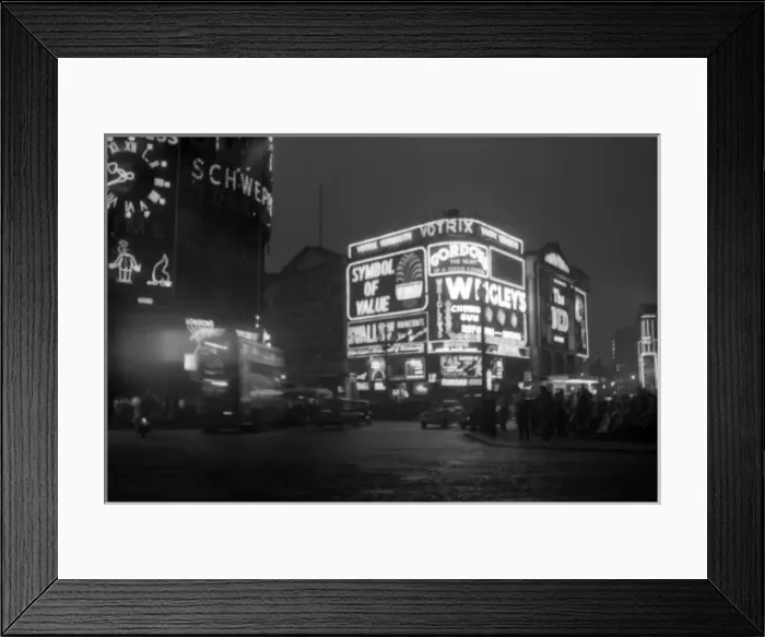 Framed Print : Coronation. Piccadilly Circus at Night Framed Print : Coronation. Piccadilly Circus at Night